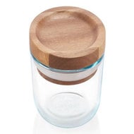 Pyrex 1-Cup Glass & Wooden Storage Container with Lid