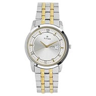 TITAN  Silver Dial Two Toned Stainless Steel Strap Watch - Gents 
