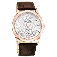 Titan Silver White Dial Leather Strap Watch