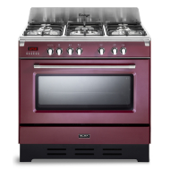 Elba 5 Gas Burner Cooker With Electric Oven 90cm - Red