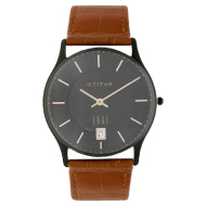 TITAN Edge Brown Dial Leather Strap - Gents