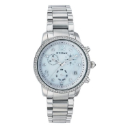 TITAN Purple Chronograph White Dial - Women