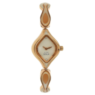 TITAN Raga White Dial Golden Stainless Steel Strap - Women
