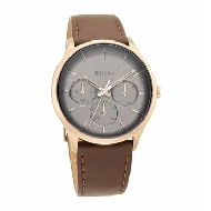 TITAN Light Leathers Round Analog Grey Dial - Gents