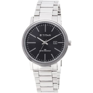 TITAN Black Dial, Metal Strap - Gents