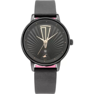 FASTRACK x ANANYA Panday - Ruffles Black Dial Leather - Ladies