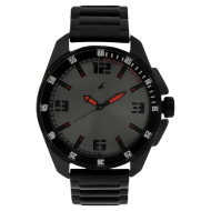 FASTRACK Grey Dial Black Stainless Steel Strap - Gents