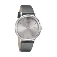 SONATA Sleek Grey Dial Leather - Gents