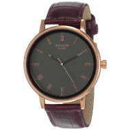 SONATA Sleek Anthracite Dial Leather Strap - Gents