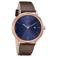 SONATA Sleek Blue Dial Leather - Gents