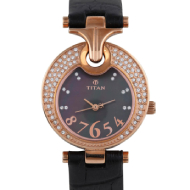 TITAN Purple Analog Black Dial - Ladies