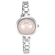 TITAN Lagan Pink Dial Metal Strap - Ladies