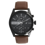 FASTRACK  All Nighters Black Dial Leather Strap - Gents