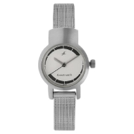 Titan Silver Dial Silver Metal Strap Watch - Ladies 