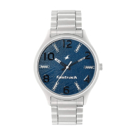 TITAN  Blue Dial Silver Stainless Steel Strap - Gents