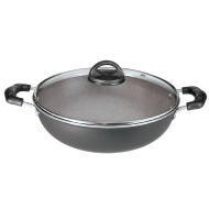 Premier Non Stick Superb Deep Kadai with Glass Lid Induction Base - 26CM