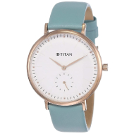 TITAN Minimals White Dial Leather Strap - Ladies