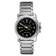 Fastrack Black Dial Silver Stainless Steel Strap - Gents