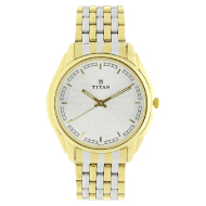 TITAN Silver Dial Two Toned Stainless Steel Strap - Gents