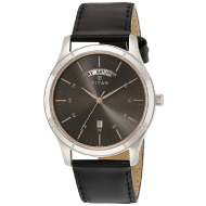 TITAN Workwear Watch with Anthracite Dial & Leather Strap - Gents
