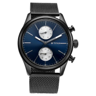 TITAN Click to zoom Elmnt Midnight Blue Dial Stainless Steel Strap  - Gents 