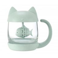 MINISO Cat Glass Mug 250ml (Blue)