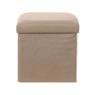 MINISO Linen Square Storage Stool 30cm (Khaki)