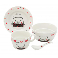 MINISO Tableware 4-piece Set (Pig)