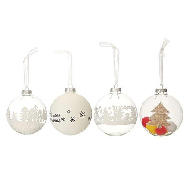 MINISO Clear Christmas Ball Ornaments 4 Pack (80mm)