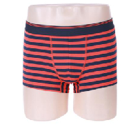 MINISO Menâ€™s Comfortable Stripes Boxers (Blue + Orange 3XL)