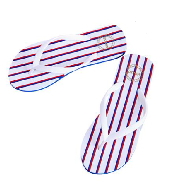 MINISO Womenâ€™s Stripes Flip Flops M - 38/39 (Blue + Red + White)