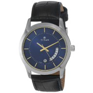 TITAN Blue Dial Leather Strap - Gents