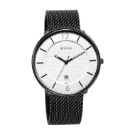 TITAN Workwear Watch with White Dial & Stainless Steel Strap - Gents