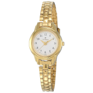 TITAN White Dial Golden Stainless Steel Strap - Ladies