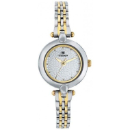 TITAN White Dial Two Toned Stainless Steel Strap - Ladies