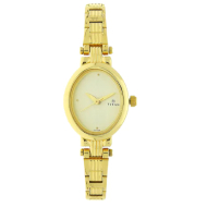 TITAN Champagne Dial Golden Stainless Steel Strap - Ladies
