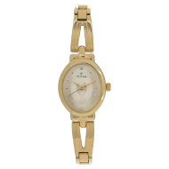 TITAN Champagne Dial Golden Stainless Steel Strap - Ladies