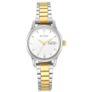 TITAN  Lagan Silver Dial Metal Strap - Ladies