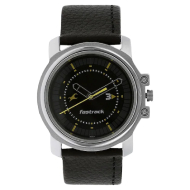 Fastrack Black Dial Black Leather Strap - Gents