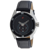 FASTRACK Black Dial Black Leather Strap - Gents