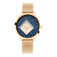 FASTRACK Fit Outs Blue dial with stars and Mesh Metal Strap - Ladies