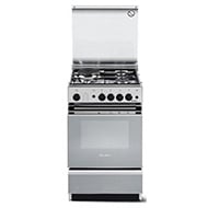 ELBA 50cm 3 Gas Burner + 1 Electricplate Cooker with Gas Oven Stainless Steel Design - Silver