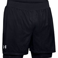 Men's UA Qualifier Speedpocket 2 in 1 Shorts - Black