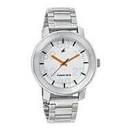 Fastrack Quartz Analog White Dial Stainless Steel Strap Watch for Guys