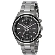 TITAN Workwear Watch with Anthracite Dial & Stainless Steel Strap - Gents