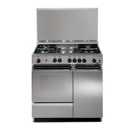 Elba 4 Gas Burner, 2 Electric Cooker with Safety (Black)