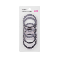 Miniso 5.0 Black Spiral Hair Ties - 5 Pcs 