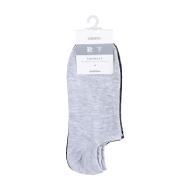 Miniso Women's Solid Color Low-cut Socks 3 Pairs (Black & White &Grey)