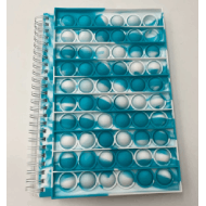 Miniso Push Pop Bubble A5 Wirebound Book 50 Sheets( Light Blue & White)