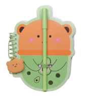 Miniso Milk Tea Series Wirebound Memo Pad - 80 Sheets (Little Bear)